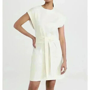 NWT Vince Bateau Neckline Knee-Length Dress V819083929 Sz L in cream